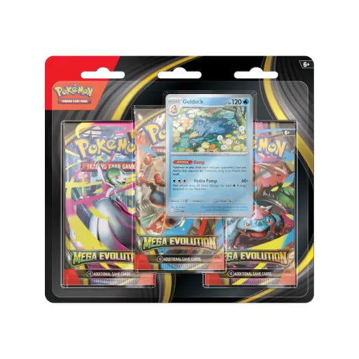 Pokémon TCG: Mega Evolution - ME01 - 3-Pack Blister - Psyduck/Golduck (Assorted)